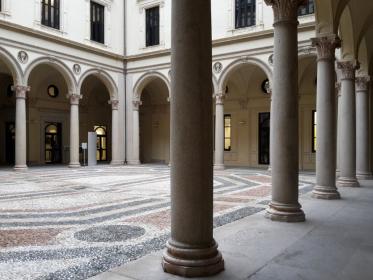 An elegant historic mansion in central Milan