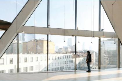 Glass-walled meeting space in Garibaldi