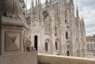 Colorful lounge overlooking the Duomo